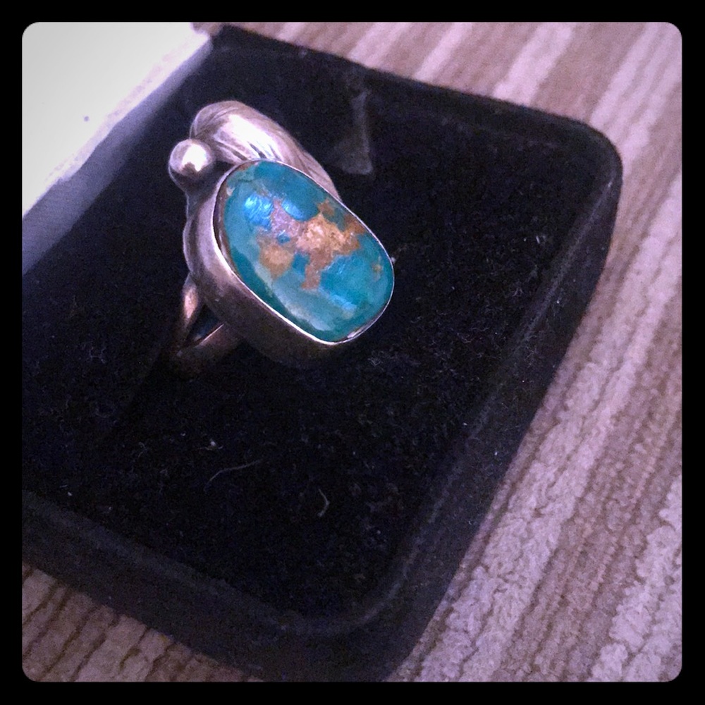 2 VINTAGE 1970s Native American Turquoise Rings